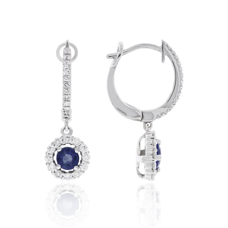 Blue Sapphire Dangle Earrings