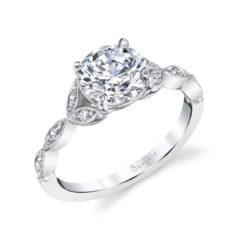 "Frederique" Diamond Split Shank Engagement Ring