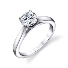 14K "Aubree" Flower Petal Solitaire Engagement Ring