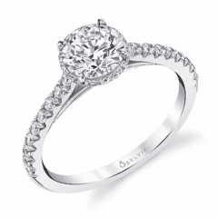 "Harmonie" Hidden Halo Diamond Engagement Ring
