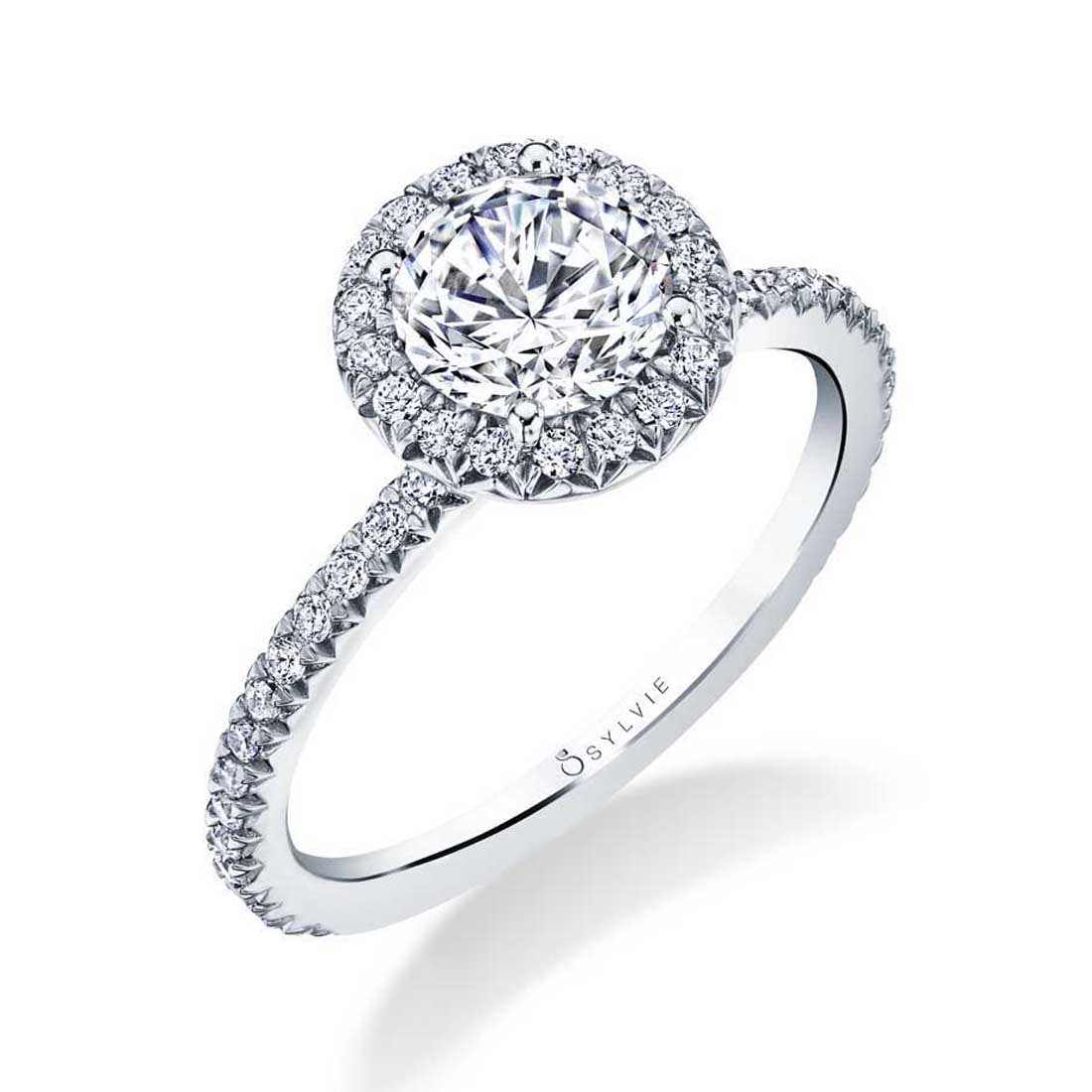 afslappet høj Markér Vivian" Round Halo Diamond Engagement Ring - Diamond Brokers & Jewelry of  Los Altos
