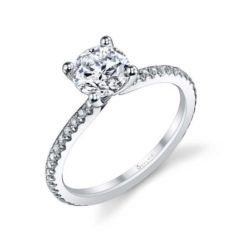 "Adorlee" Classic Solitaire Diamond Engagement Ring