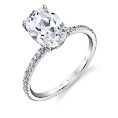 14K "Maryam" Oval Dia Ring c(0.37ct), 2ct CZ, 9226