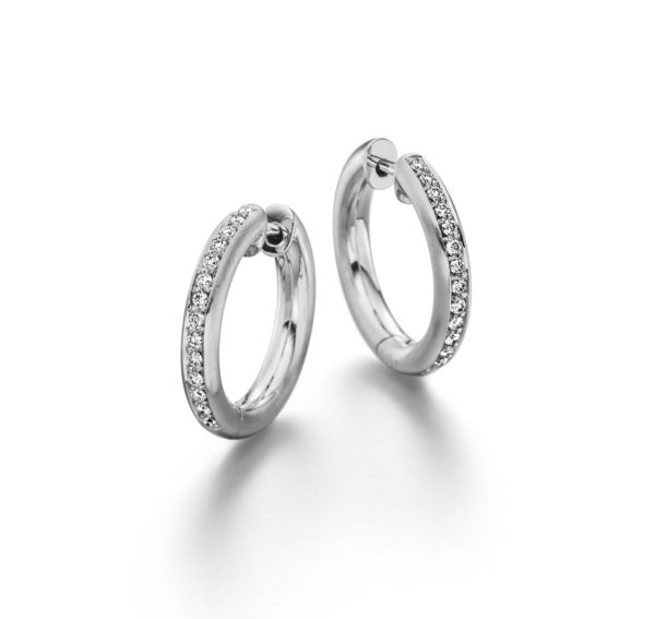 H&D "Favorita" Silkmatte Diamond Hoops