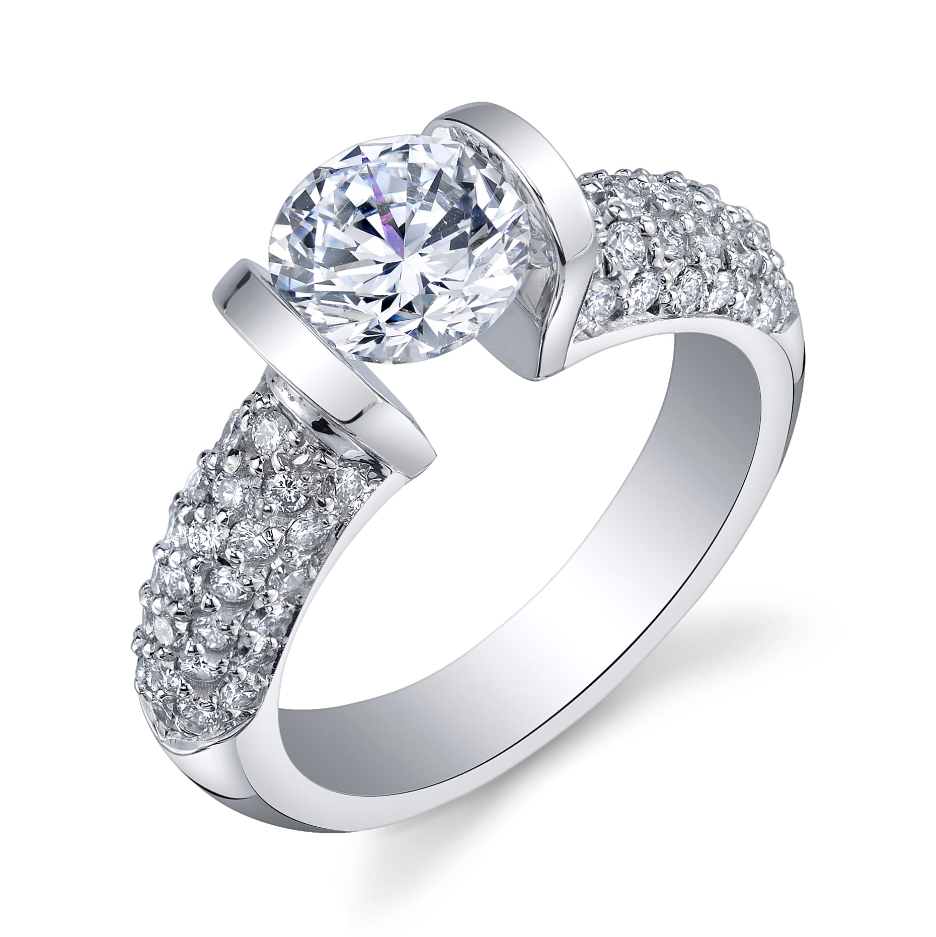 14K Tension Ring TR-142 (0.75ctw) - Diamond Brokers & Jewelry of